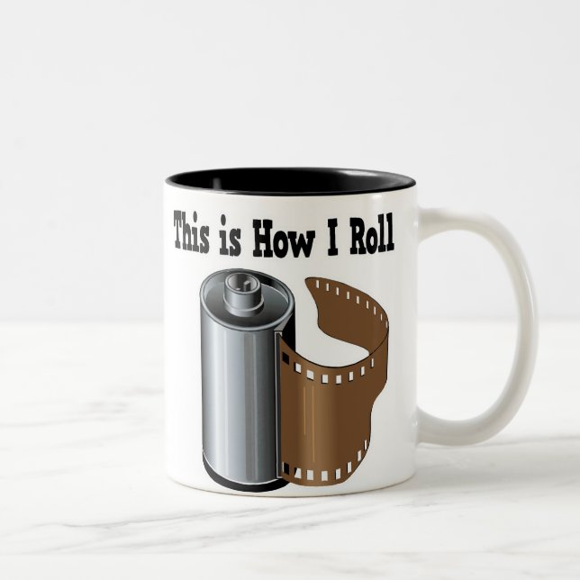 How I Roll Camera Film Two-Tone Coffee Mug (Right)