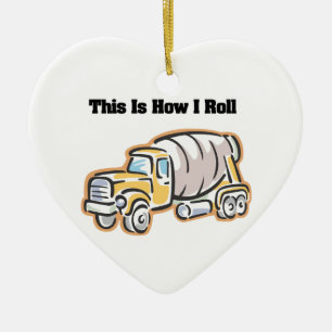 How I Roll (Cement Truck) Ceramic Tree Decoration