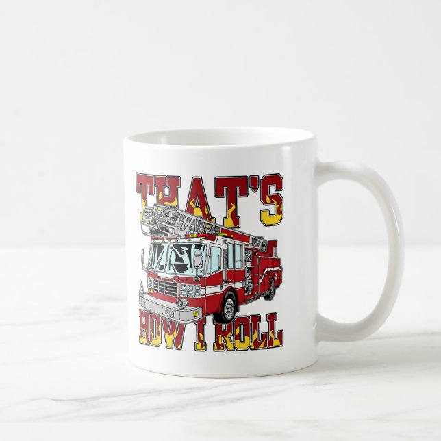 How I Roll Fire Truck Coffee Mug (Right)