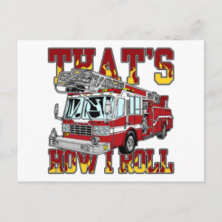 How I Roll Fire Truck Postcard