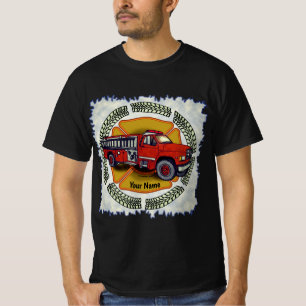 How I Roll Firefighter Firetruck T-Shirt