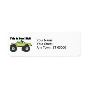 How I Roll (Monster Truck) Return Address Label