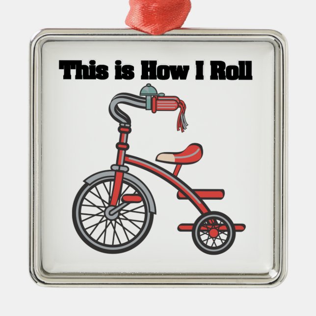 How I Roll (Tricycle) Metal Tree Decoration (Front)