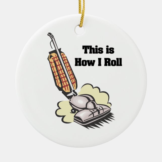 How I Roll (Vacuum Cleaner) Ceramic Tree Decoration (Front)