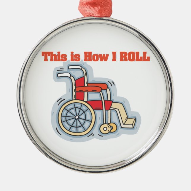 How I Roll (Wheelchair) Metal Tree Decoration (Front)