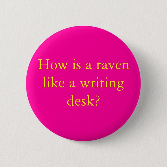 How is a raven 6 cm round badge (Front)