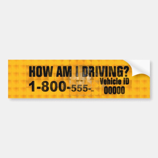 HOW IS MY DRIVING BUMPER STICKER (Front)