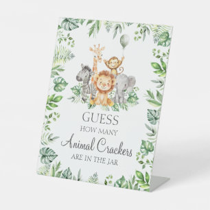 How many animal crackers in jar Safari Shower Sign