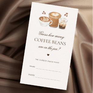 How Many Beans Coffee Bridal Shower Game Card