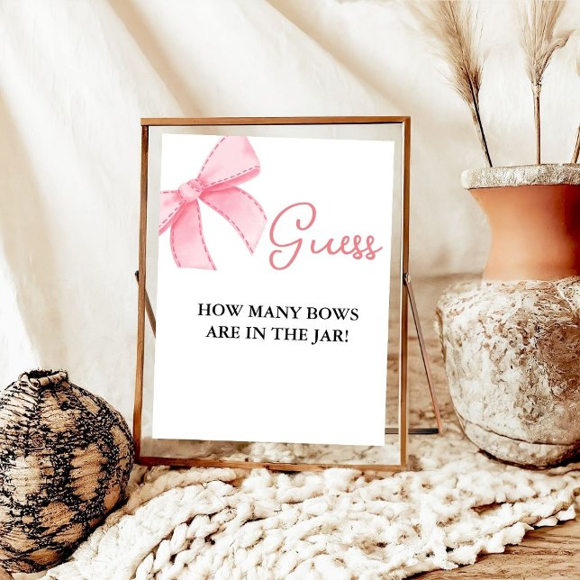 how many bow are in the jar Bow bridal shower game Poster (Creator Uploaded)