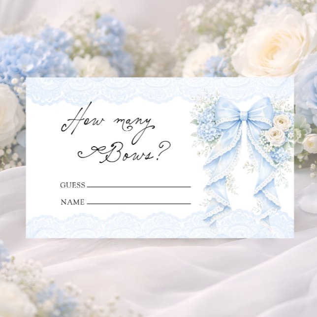 How many Bows Blue Floral Bow Enclosure Card (Creator Uploaded)