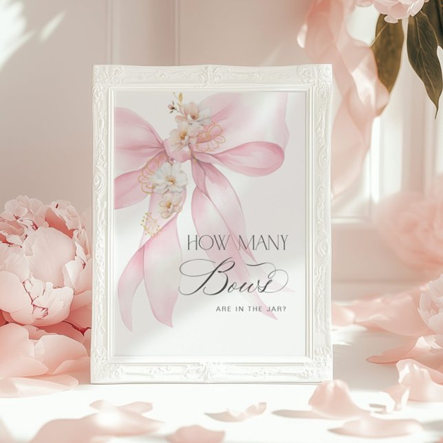 How many Bows Blush pink baby shower  Poster (Creator Uploaded)