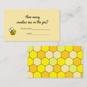 How many candies / Bee baby shower game Enclosure Card