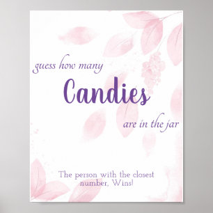 How many Candies Bridal Shower Game Sign