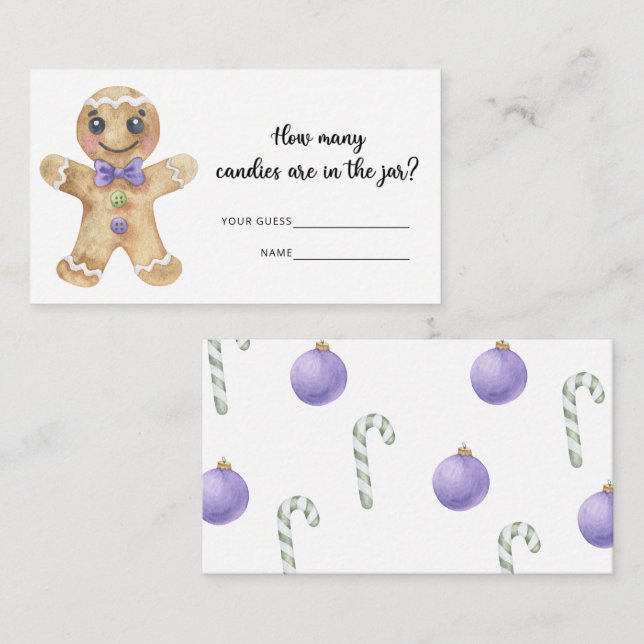  How many candies/ Gingerbread boy game Enclosure Card (Front/Back)