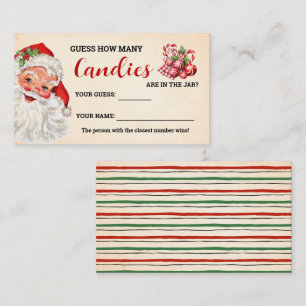 How Many Candies Santa Christmas Game Card
