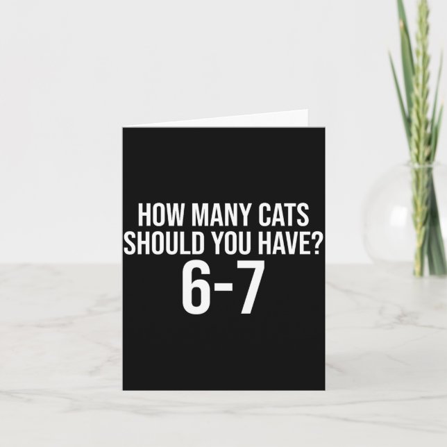 How Many Cats Should You Have 6-7 Funny 67 Meme Ca Card (Front)
