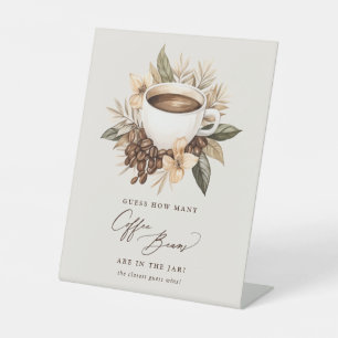How Many Coffee Beans Floral Coffee Bridal Shower Pedestal Sign