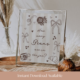 How Many Coffee Beans Guessing Game Sign