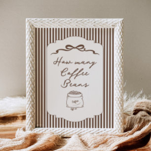 How many coffee beans in the jar Brown Stripes Poster