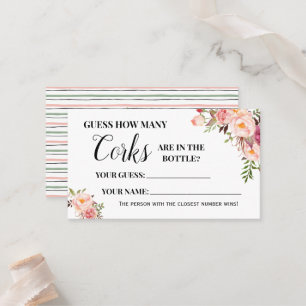 How Many Corks Bridal Shower Game card