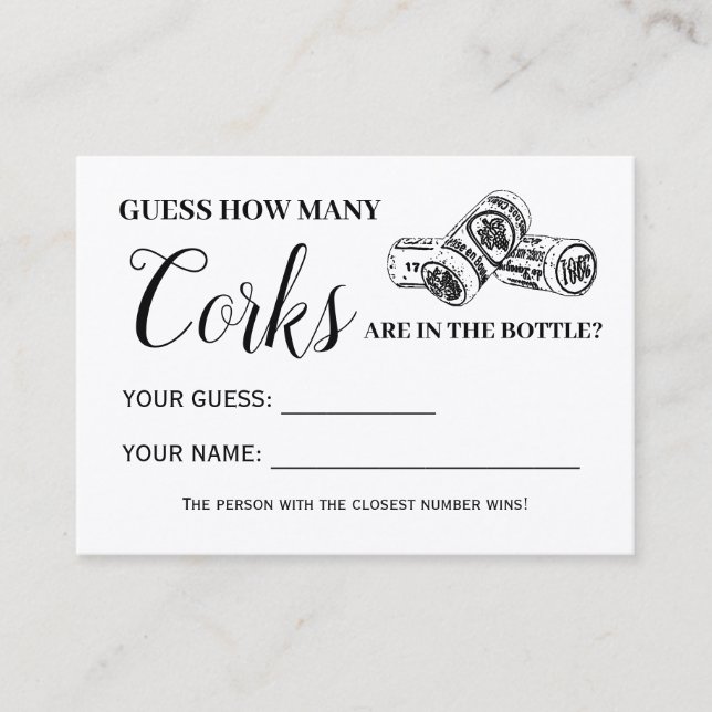 How many corks english spanish shower game card (Front)