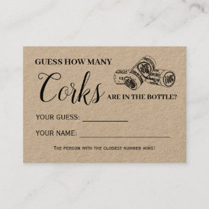 How many corks english spanish shower game card