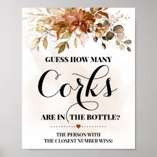How Many Corks Fall Bridal Couples Shower sign