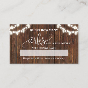 How Many Corks Western Bridal Shower Game card