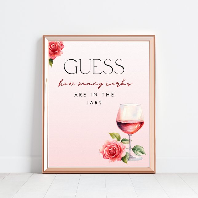 How Many Corks Wine Theme Shower Game Sign (Creator Uploaded)