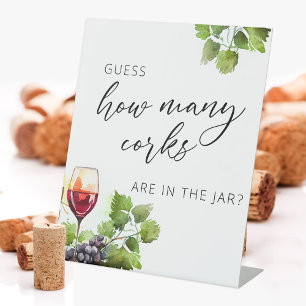 How Many Corks Winery Game Bridal Shower Sign