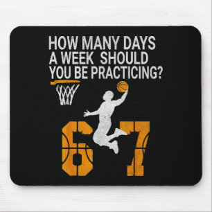 How Many Days Funny 67 Meme Basketball Practicing  Mouse Pad