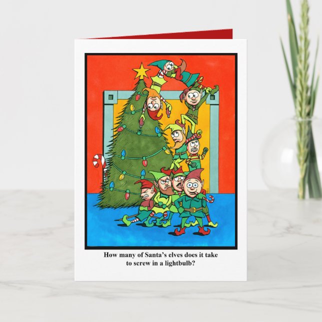 How Many Elves Does it Take? Holiday Card (Front)