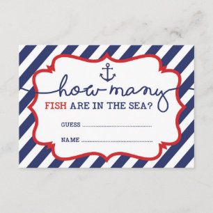 How Many Fish are in the Sea Baby Shower Game Enclosure Card