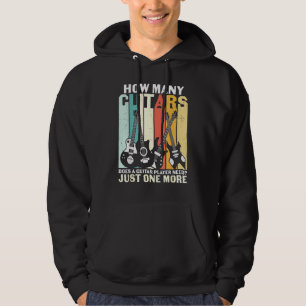 How Many Guitars For Men Guitar Players Music Vint Hoodie