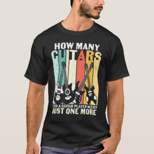 How Many Guitars For Men Guitar Players Music Vint T-Shirt