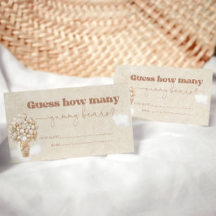 How Many Gummy Bears Baby Shower Game Enclosure Card