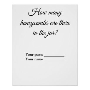how many honeycombs are the in the jar baby shower poster