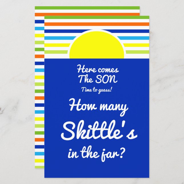 How Many in the Jar Baby Shower Game (Front/Back)