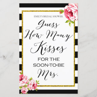how many kisses - Bridal Shower Game