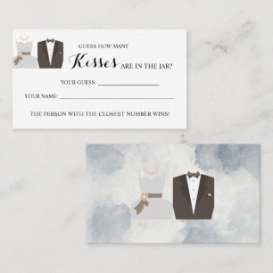 How Many Kisses Bridal Shower game card