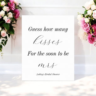 How Many Kisses Bridal Shower Games Poster