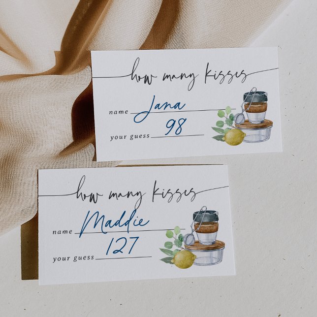 How Many Kisses Bridal Shower Guessing Game Card (Creator Uploaded)