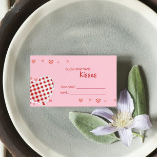 How Many Kisses Bridal Shower Valentine's Game Enclosure Card