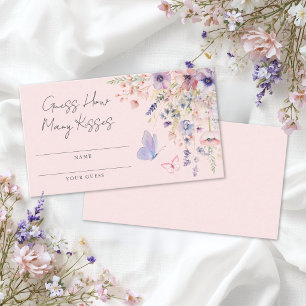 How Many Kisses Butterfly Wildflower Bridal Shower Enclosure Card