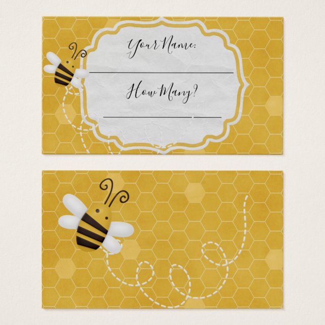 How many kisses entry cards -Sweet Honey Bee (Front & Back)