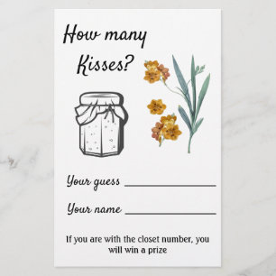 How many Kisses? Flowers - Game Flyer