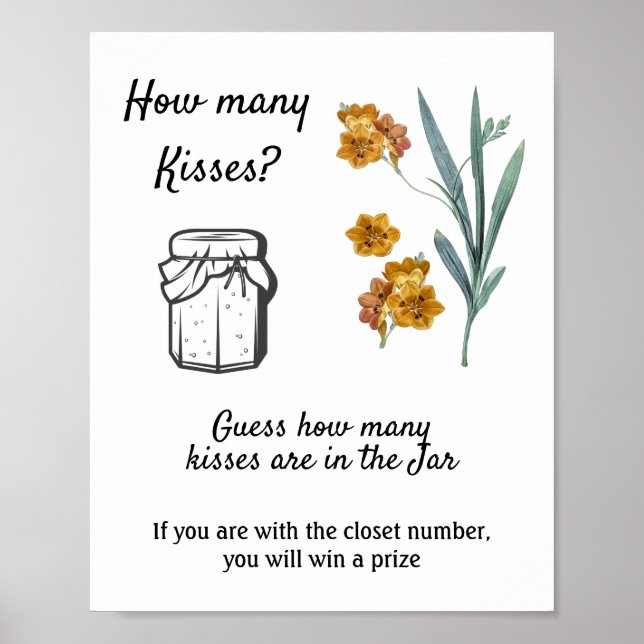 How many kisses? Flowers Game Poster (Front)
