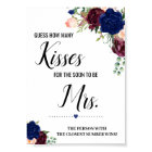 How many kisses for soon to be Mrs shower sign