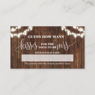 How Many Kisses for the Mrs Western Game Card